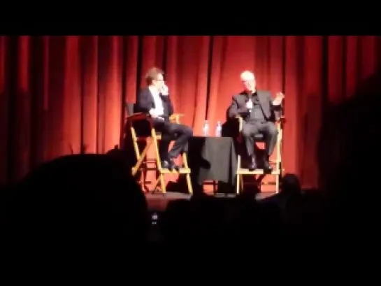 Gary Oldman and Malcolm McDowell arriving the Q&A and screening of 'A Clockwork Orange at the Alex Theater (1 April 2014)