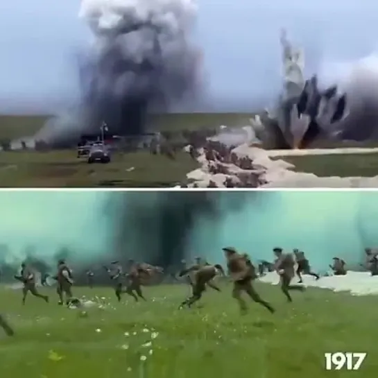 Один из финальных эпизодов фильма «1917» на экране и в ходе съемок