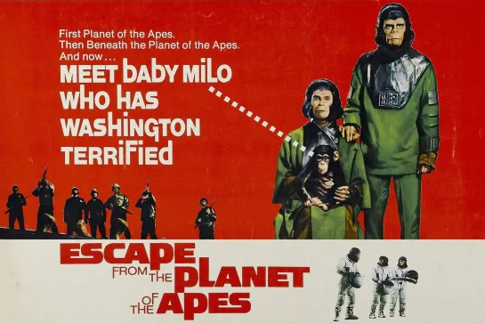 Планета обезьян 3: Бегство с планеты обезьян (Escape from the Planet of the Apes) (1971) / США. Боевик, Триллер, Фантастика.