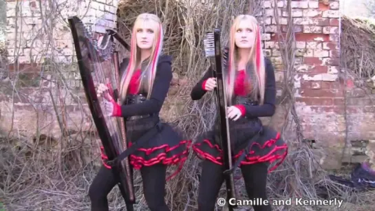 IRON MAIDEN - Fear of the Dark (Harp Twins electric) Camille and Kennerly