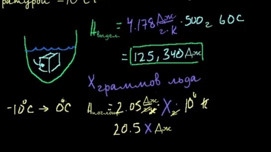 Задача про охлаждение воды  (Раздел: агрегатное состояние вещества)