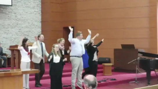 Norwegian Christian group in Pongsu Protestant Church in Pyongyang.