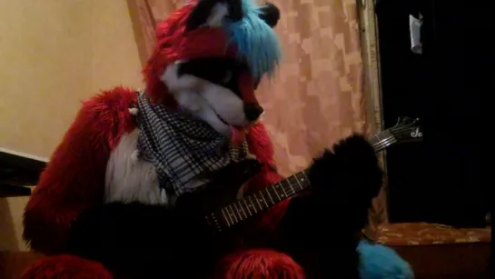 Raccoon with guitar) Rock!