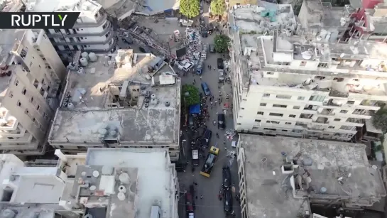 DRONE FOOTAGE SHOWS EXTENT OF DESTRUCTION AFTER BEIRUT BLASTS.