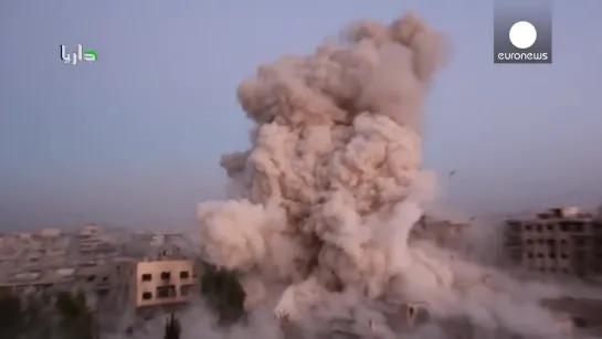 6 barrel bombs cause huge explosion in Syria