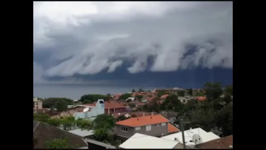 «Cloud tsunami» Ominous storm shelf cloud looms over Sydney