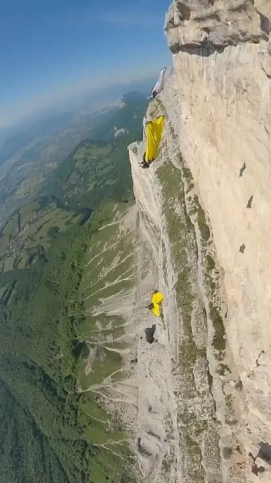 Jump from the top of the Dent de Crolles, Grenoble, Isère, France