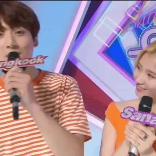 twice sana & bts jungkook mc music core / 14.05.16