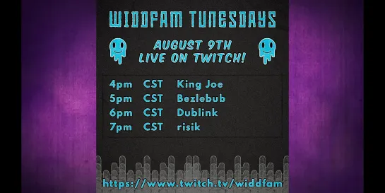 WiddFam TunesDay Episode 59 (Twitch live 09.08.2022): King Joe, Bezlebub, Dublink, risik