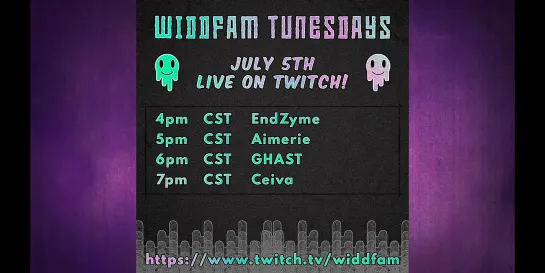 WiddFam Tunesdays Episode 54 (Twitch live 05.07.2022): EndZyme, Aimerie, GHAST, Ceiva