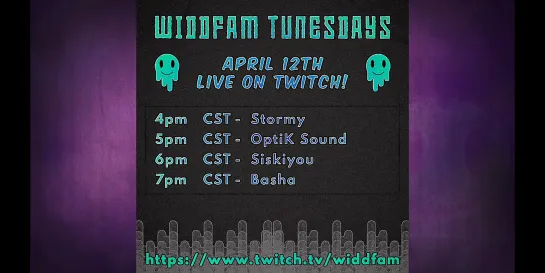 WiddFam TunesDay Episode 42 (Twitch live 12.04.2022): Stormy, OptiK Sound, Siskiyou and Basha