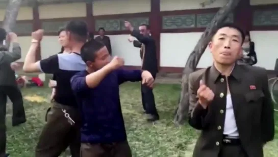 North Koreans Dancing in Hamhung city