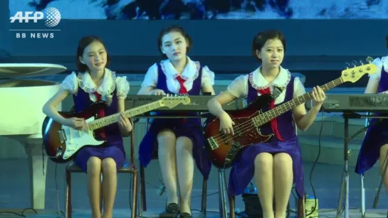 Children perform to celebrate Kim Il-Sung's 105 birthday