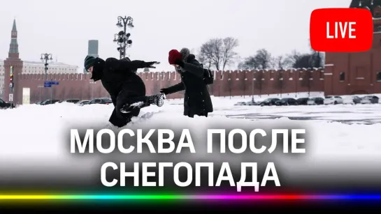 Москва после сильнейшего снегопада. Прямая трансляция