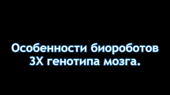 Особенности функционирования биороботов 3Х генотипа мозга.