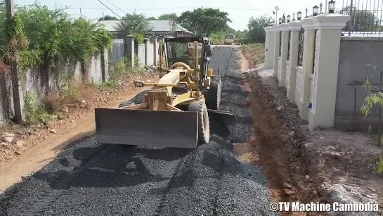 Wonderful Building Foundation Village Road Construction By Motor Grader Pushing