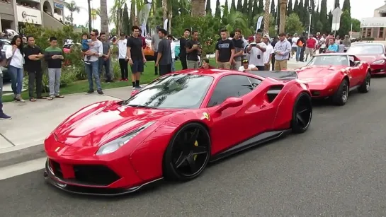 Liberty Walk Widebody Ferrari 488 GTB (w_ startup, acceleration)