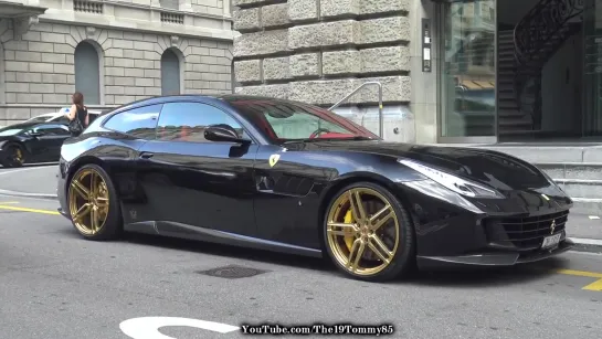 NOVITEC FERRARI GTC4 LUSSO w_ GOLD VOSSEN WHEELS - LOUD REVS  LOVELY V12 SOUND