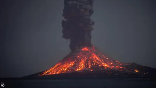 Krakatau volcano eruptions 2018 Java, Sumatra, Indonesia