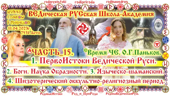 ©Время ЧЕ, О.Г.Паньков. 11.04.2023г - 08.04.2022г СКНВР - ВедРус Рус Русский. Фанатики-шизофреники - оккультный нереальный мир