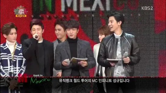 141112 MC Chanyeol @ Music Bank in Mexico