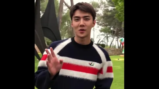 180529 SEHUN на Louis Vuitton 2019 Cruise Collection.