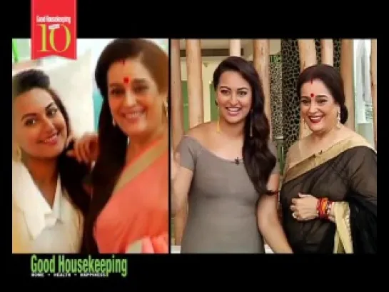 Sonakshi and Punam Sinha at the shootings for "Good Housekeeping" mag