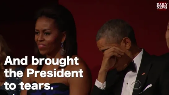 Aretha Franklin brings President Obama to tears