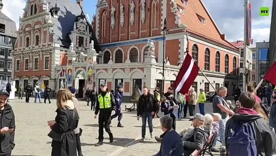 RIGA MANIFESTACIÓN TRAS LA DECISIÓN DE DESMANTELAR EL MONUMENTO A LOS LIBERTADORES.