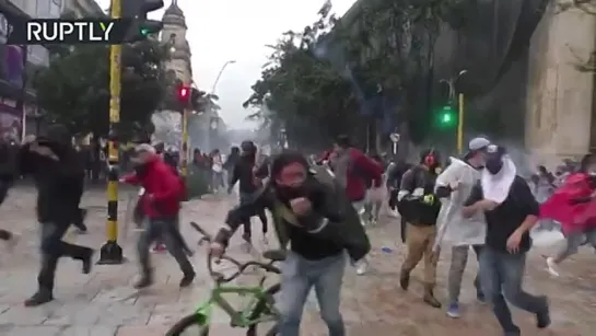 ANTI-TAX REFORM PROTESTS CONTINUE IN COLOMBIA'S BOGOTA FOR FOURTH CONSECUTIVE DAY.