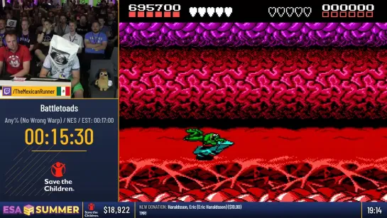 attletoads BLINDFOLDED Turbo Tunnel DEATHLESS at ESA2018 TRM Speedrunner