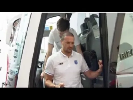 Soccer Aid stars arrive in Manchester Robbie Williams