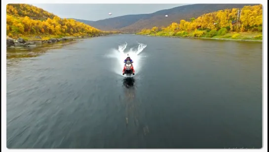 212 km на СНЕГОХОДЕ по ВОДЕ!!!