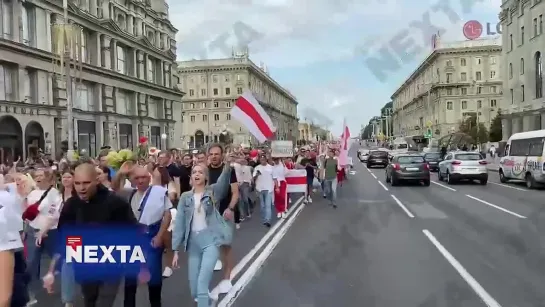 Шествие на проспекте Независимости в Минске