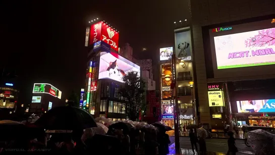 【4K HDR】Giant 3D Cat in Tokyo Shinjuku at Night - 新宿東口の猫