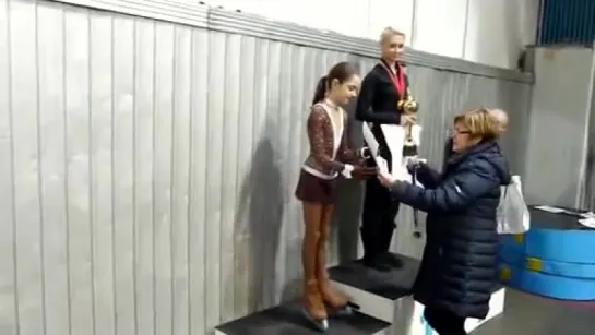 Evgenia Medvedeva at Victory Ceremony, Cup of Russia 5th competition, 2011