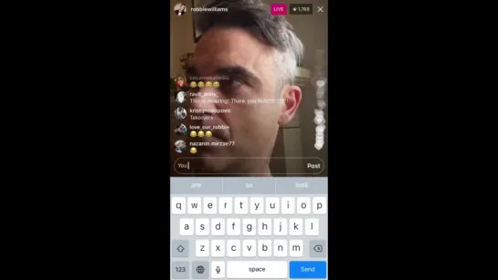 Robbie Williams IG Live  29 2018