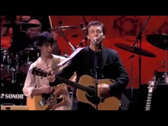 Paul McCartney, Ringo Starr & Eric Clapton at the Albert Hall, London in 2002