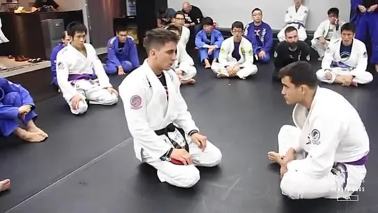 Guilherme Mendes. Guard pass. Triangle from knee slide.