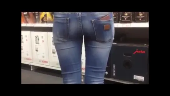 girl with sexy jeans butt