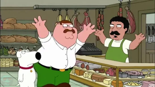 Family Guy. Peter speaks perfect italian.