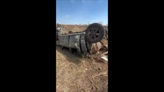 ‼️💥☠️Бронемашина пролетела по воздуху и превратилась в кусок металла