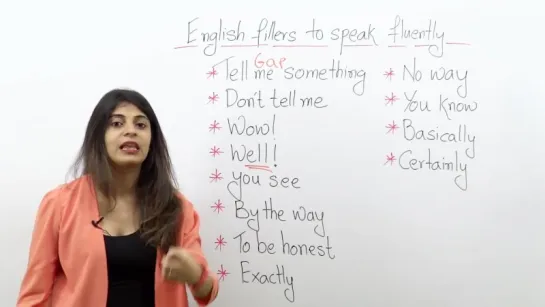 English fillers to speak fluently. ( Gap fillers) - Free English lessons