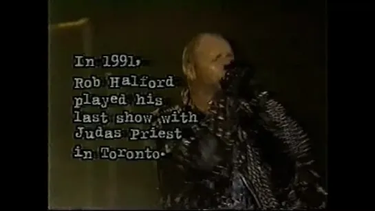 Judas Priest. Rob Halford falls from his motorbike at show in Toronto, Canada, 19.08.1991