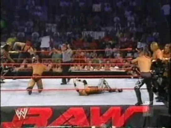 The Undertaker,The Rock,Booker T & Goldust vs The Un-Americans & Triple H - WWE Raw 12.08.2002