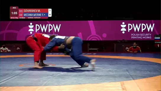 M. DZHARBAEV (RUS) v. F. MEDINA WERNE (ESP) 77 kg #uwweuro2021