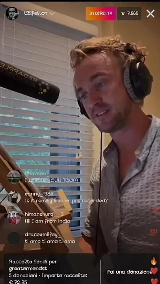 Tom Felton Instagram live _ August 24, 2022