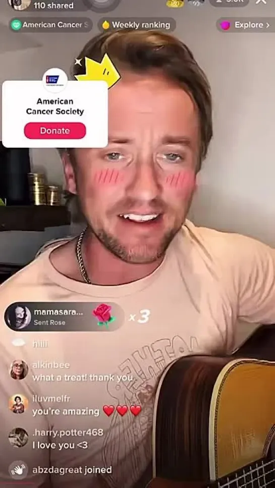 Tom Feltons livestream on tiktok, March 20, 2022