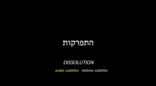 Dissolution / Hitparkut (Israel, 2010) dir. Nina Menkes