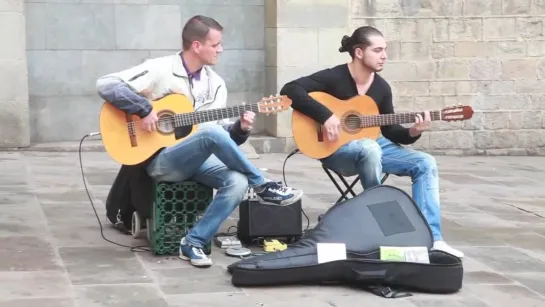 Barcelona street music , Pharaon Spanish Guitar / Уличные музыканты Барселоны/